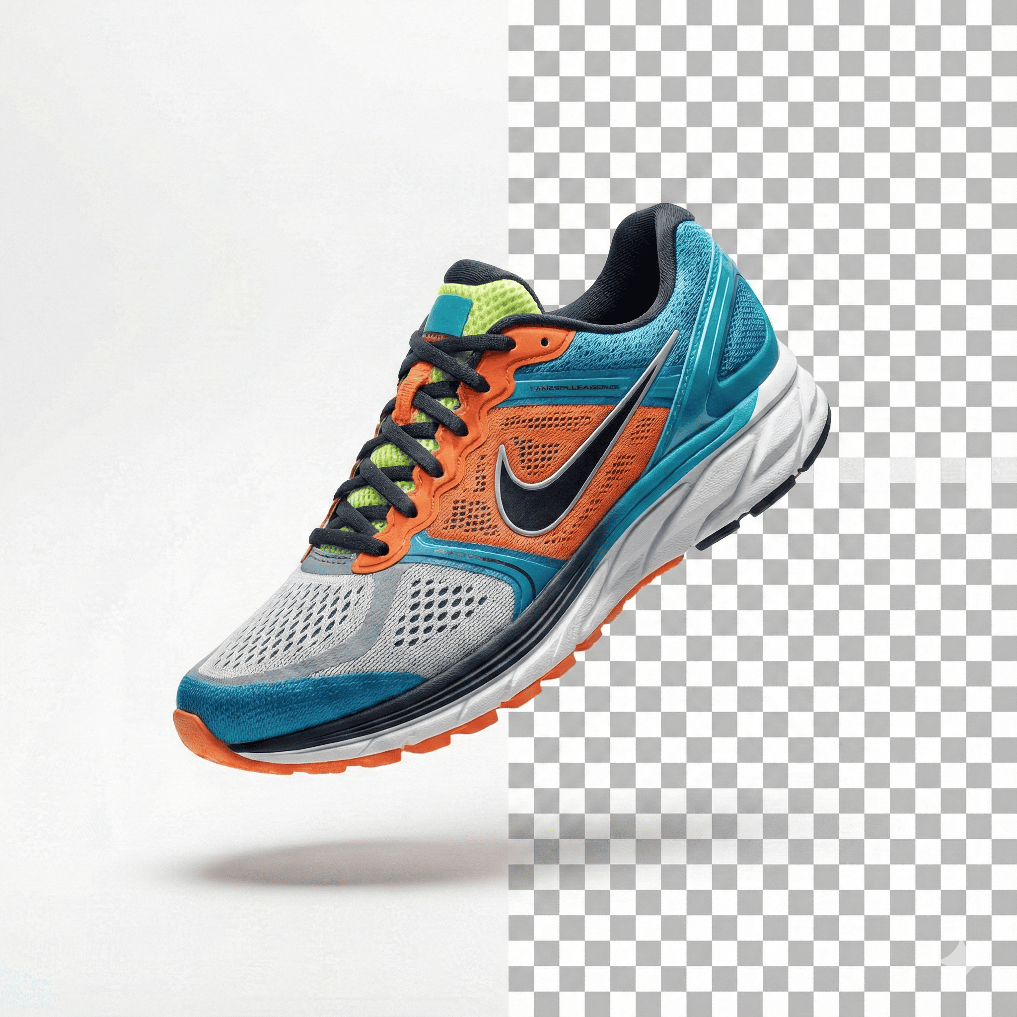 Professional product photography of a sneaker with background removed for e-commerce listings
